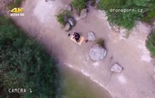 Nude beach sex, taken by a drone