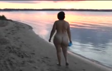 Couple Walking On Beach Nude Butt - Big tit German mature walks naked :: FreeNudistPorn.com