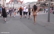 Babe sluts liking walking completely nude on a street